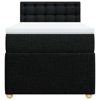 Boxspringbett mit Matratze Schwarz 100x200 cm Stoff