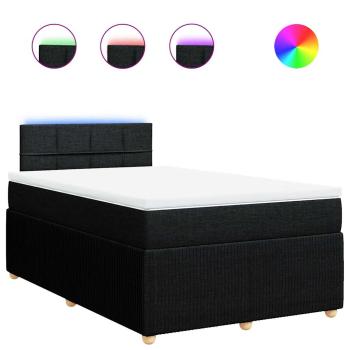 ARDEBO.de - Boxspringbett mit Matratze Schwarz 120x200 cm Stoff