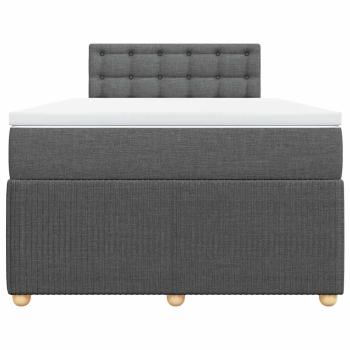 Boxspringbett mit Matratze Dunkelgrau 120x200 cm Stoff
