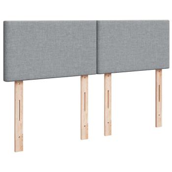 Boxspringbett mit Matratze Hellgrau 140x190 cm Stoff