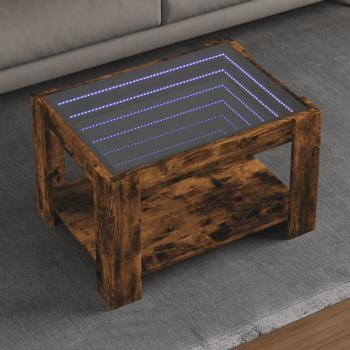 ARDEBO.de - LED-Couchtisch Räuchereiche 73x53x45 cm Holzwerkstoff
