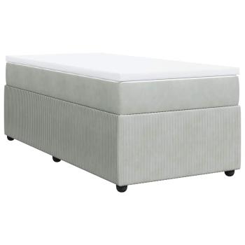 Boxspringbett mit Matratze Hellgrau 100x200 cm Samt