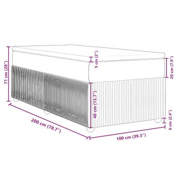 Boxspringbett mit Matratze Hellgrau 100x200 cm Samt