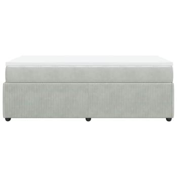 Boxspringbett mit Matratze Hellgrau 100x200 cm Samt