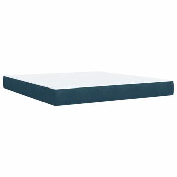 Boxspringbett mit Matratze Dunkelblau 180x200 cm Samt