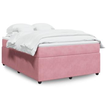 ARDEBO.de - Boxspringbett mit Matratze Rosa 160x200 cm Samt