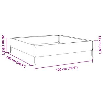 Hochbeet 100x100x26 cm Verzinkter Stahl