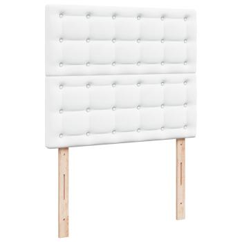 Boxspringbett mit Matratze Weiß 120x190 cm Kunstleder