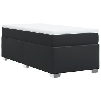 Boxspringbett mit Matratze Schwarz 80x200 cm Kunstleder