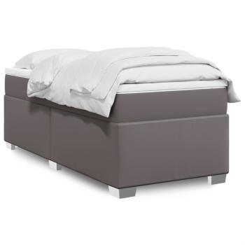 ARDEBO.de - Boxspringbett mit Matratze Grau 90x190 cm Kunstleder