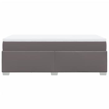 Boxspringbett mit Matratze Grau 90x190 cm Kunstleder