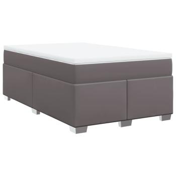 Boxspringbett mit Matratze Grau 120x190 cm Kunstleder
