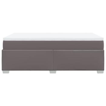 Boxspringbett mit Matratze Grau 120x190 cm Kunstleder