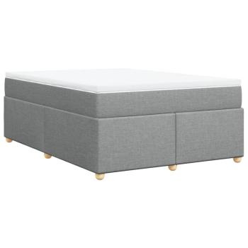 Boxspringbett mit Matratze Hellgrau 140x190 cm Stoff