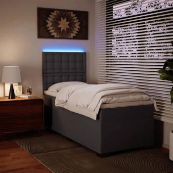 Boxspringbett mit Matratze Grau 90x190 cm Kunstleder