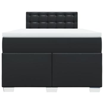 Boxspringbett mit Matratze Schwarz 120x190 cm Kunstleder