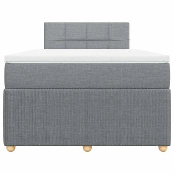 Boxspringbett mit Matratze Hellgrau 120x190 cm Stoff