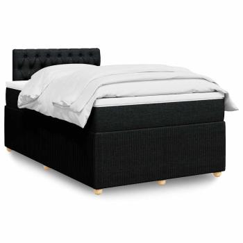 ARDEBO.de - Boxspringbett mit Matratze Schwarz 120x190 cm Stoff