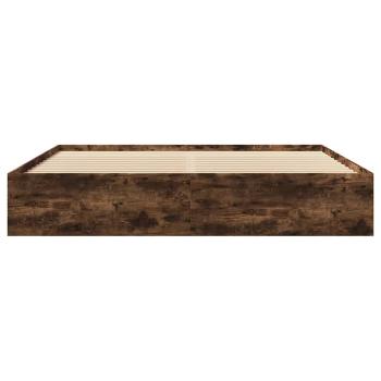 Bettgestell ohne Matratze Räuchereiche 200x200 cm Holzwerkstoff