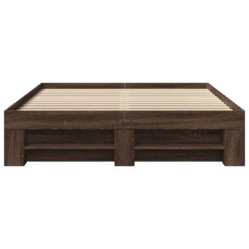 Bettgestell ohne Matratze Braun Eiche 140x190 cm Holzwerkstoff
