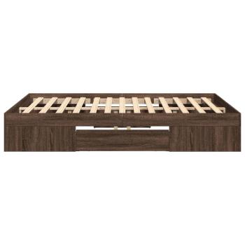 Bettgestell ohne Matratze Braun Eiche 140x190 cm Holzwerkstoff