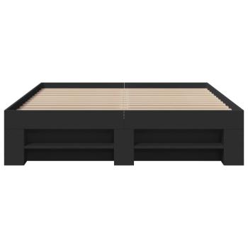 Bettgestell Schwarz 135x190 cm Holzwerkstoff