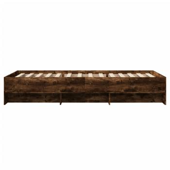Bettgestell ohne Matratze Räuchereiche 90x190 cm Holzwerkstoff
