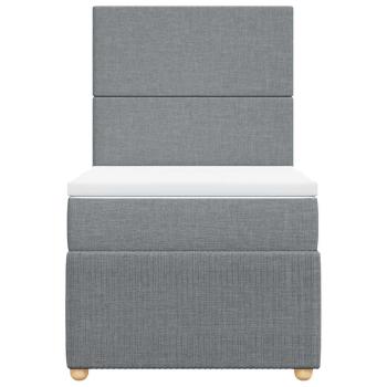 Boxspringbett mit Matratze Hellgrau 80x200 cm Stoff