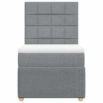 Boxspringbett mit Matratze Hellgrau 80x200 cm Stoff
