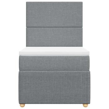 Boxspringbett mit Matratze Hellgrau 90x200 cm Stoff