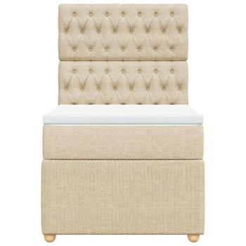 Boxspringbett mit Matratze Creme 90x200 cm Stoff