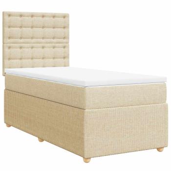 Boxspringbett mit Matratze Creme 90x200 cm Stoff