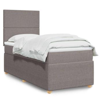 ARDEBO.de - Boxspringbett mit Matratze Taupe 100x200 cm Stoff