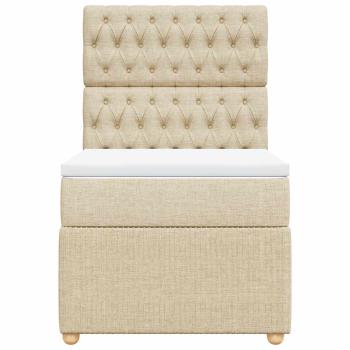 Boxspringbett mit Matratze Creme 100x200 cm Stoff