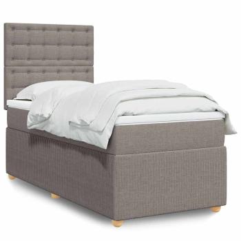 ARDEBO.de - Boxspringbett mit Matratze Taupe 100x200 cm Stoff