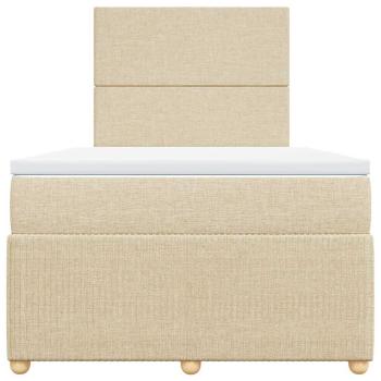 Boxspringbett mit Matratze Creme 120x190 cm Stoff