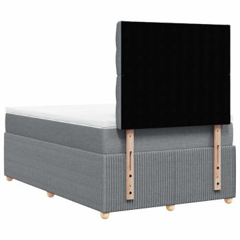 Boxspringbett mit Matratze Hellgrau 120x190 cm Stoff