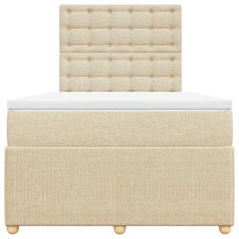 Boxspringbett mit Matratze Creme 120x190 cm Stoff