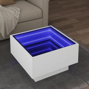 ARDEBO.de - LED-Couchtisch Weiß 50x50x30 cm Holzwerkstoff