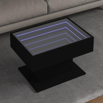 ARDEBO.de - LED-Couchtisch Schwarz 70x50x45 cm Holzwerkstoff