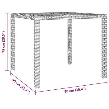 3-tlg. Garten-Bistro-Set mit Kissen Schwarz Poly Rattan