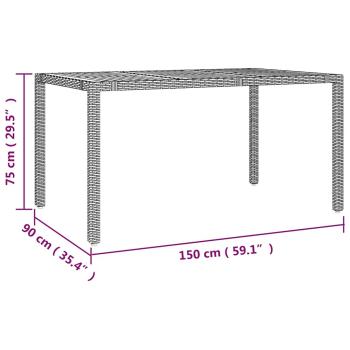 5-tlg. Garten-Bistro-Set mit Kissen Grau Poly Rattan