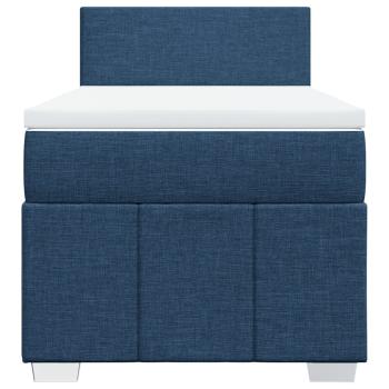 Boxspringbett mit Matratze Blau 90x190 cm Stoff