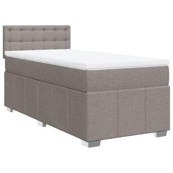 ARDEBO.de - Boxspringbett mit Matratze Taupe 90x190 cm Stoff
