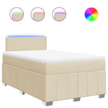 Boxspringbett mit Matratze Creme 120x200 cm Stoff