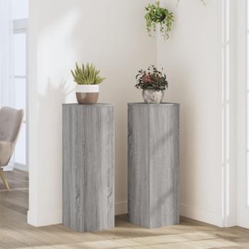 ARDEBO.de - Pflanzenständer 2 Stk. Grau Sonoma 25x25x80 cm Holzwerkstoff