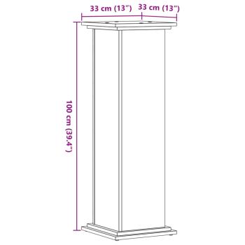 Pflanzenständer Altholz-Optik 33x33x100 cm Holzwerkstoff