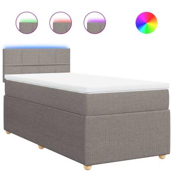 Boxspringbett mit Matratze Taupe 90x200 cm Stoff