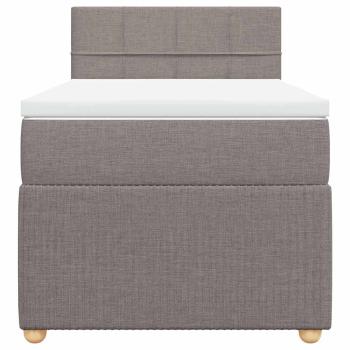 Boxspringbett mit Matratze Taupe 90x200 cm Stoff
