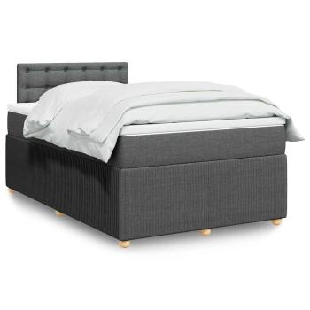 ARDEBO.de - Boxspringbett mit Matratze Dunkelgrau 120x190 cm Stoff